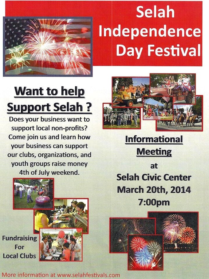 Upcoming: Selah Independence Day Booth Training & Sign ups - Mar 20 2014 1