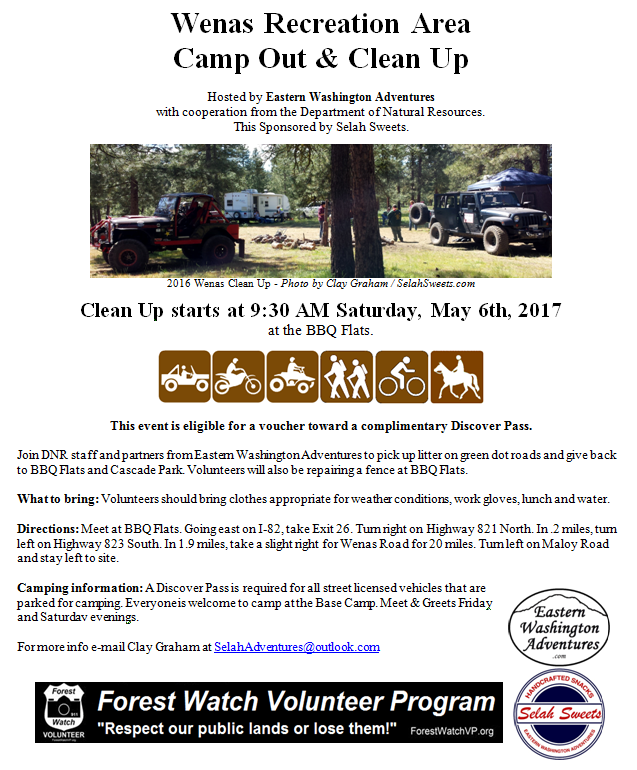 Wenas Recreation Area Camp Out & Clean Up
