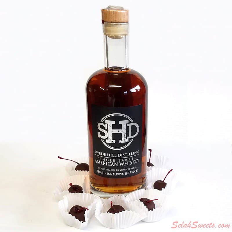 Selah Sweets Chocolate Covered Cherries and Swede Hill American Whiskey