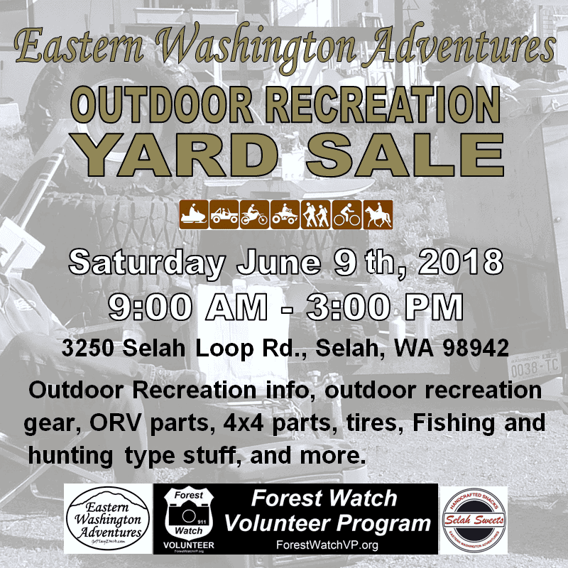 Eastern Washington Adventures Outdoor Recreation Yard Sale
