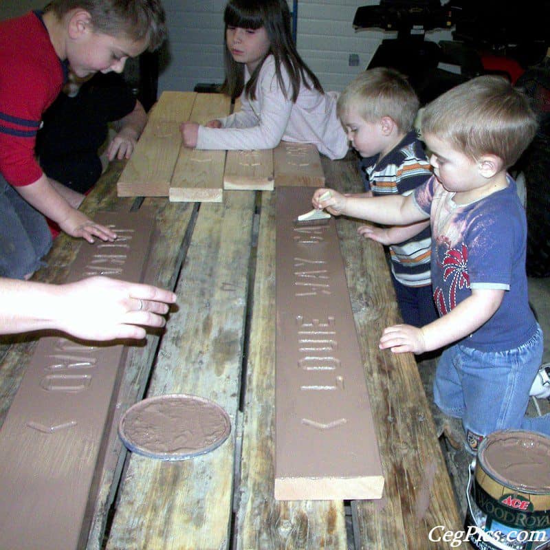 painting trail signs